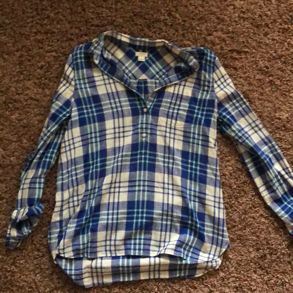 Blue Plaid J Crew Button Down